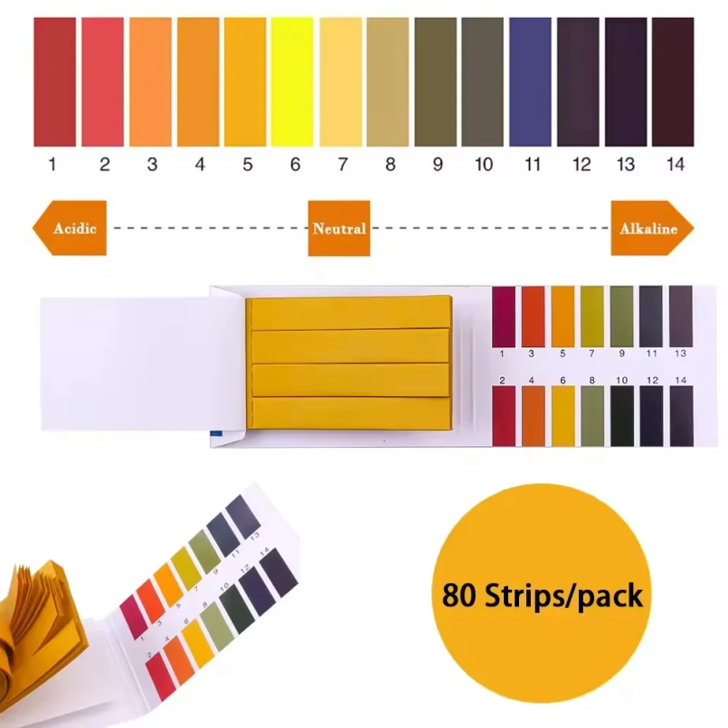 Water Testing Kit - 80 Şerit/paket PH Test Şeritleri Tam