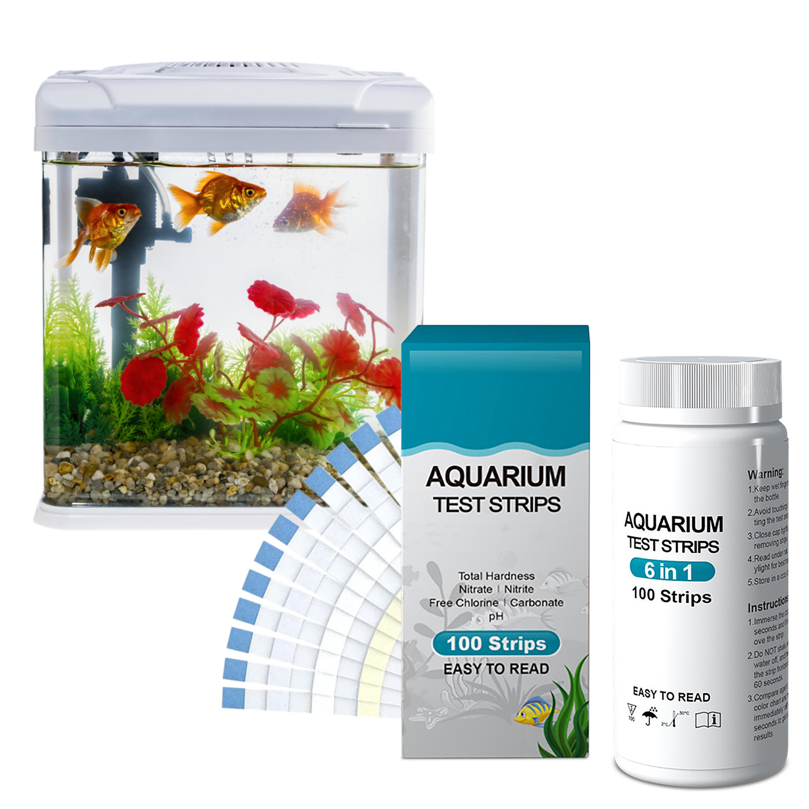 Water Testing Kit - 100 adet 6-in-1 Su Kalitesi Test