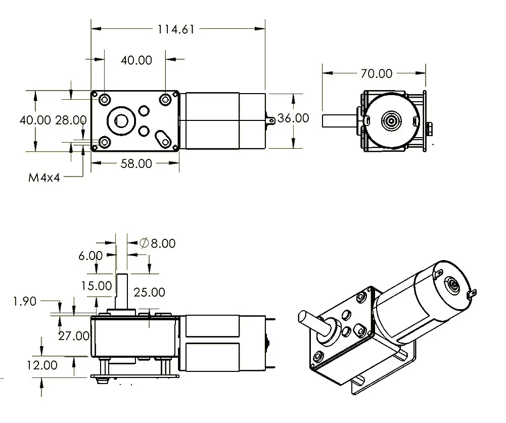 Robot Arm Motor - ASMC-LQ ASME-SQ 60/70/120KG Sonsuz Dişli Redüksiyonlu