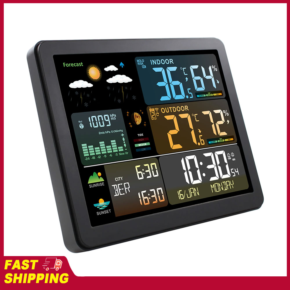 Weather Station Indoor - Çok Fonksiyonlu Büyük Renkli Ekranlı Hava