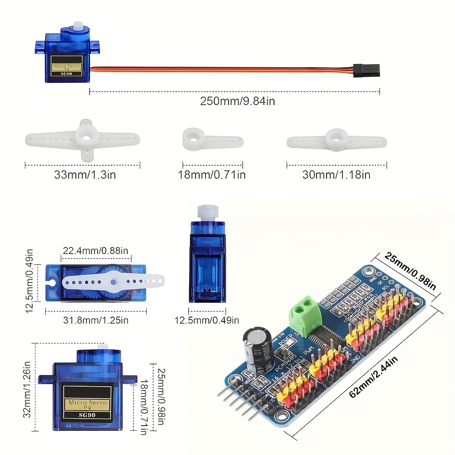 5 adet SG90 9G Servo Motor + 1 - Robot Arm Motor incelemesi ve fiyatı