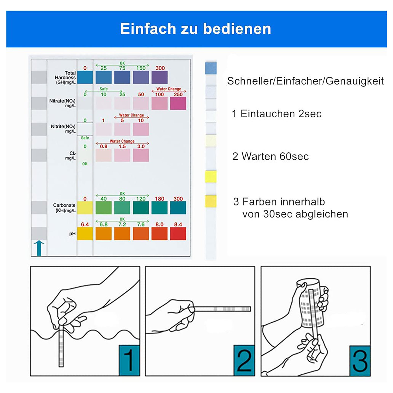 100 adet 6-in-1 Su Kalitesi Te - Water Testing Kit incelemesi ve fiyatı