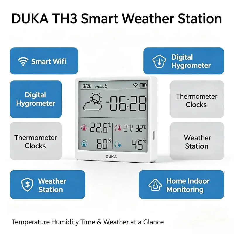 DUKA TH3 Wifi Akıllı Sıcaklık  - Weather Station Indoor incelemesi ve fiyatı